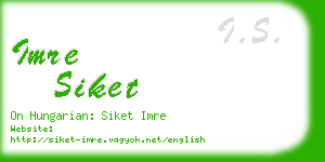 imre siket business card